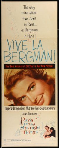1h853 PARIS DOES STRANGE THINGS insert '57 Jean Renoir's Elena et les hommes, Ingrid Bergman