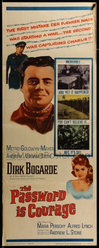 1h856 PASSWORD IS COURAGE insert '63 Dirk Bogarde in an English version of The Great Escape!