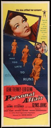 1h865 PERSONAL AFFAIR insert '54 Gene Tierney thinks husband Leo Genn has affair with his student!