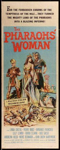 1h866 PHARAOHS' WOMAN insert '61 La donna dei faraoni, cool full-length art of top stars!