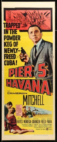 1h867 PIER 5 HAVANA insert '59 Cameron Mitchell in newly-freed Cuba pointing gun!