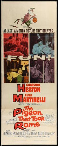 1h868 PIGEON THAT TOOK ROME insert '62 great images of Charlton Heston & sexy Elsa Martinelli!