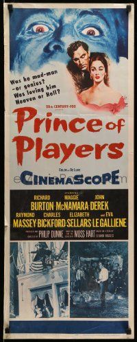 1h880 PRINCE OF PLAYERS insert '55 Richard Burton as Edwin Booth, greatest stage actor ever!