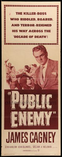 1h883 PUBLIC ENEMY insert R54 William Wellman directed classic, James Cagney & Jean Harlow!