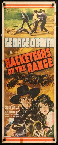 1h894 RACKETEERS OF THE RANGE insert '39 western cowboy George O'Brien with gun and Reynolds!
