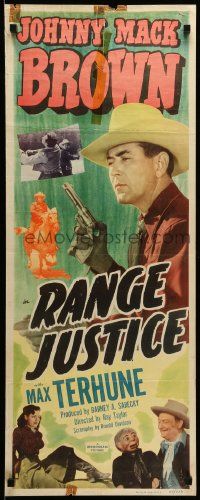 1h898 RANGE JUSTICE insert '49 Johnny Mack Brown & Max Terhune western!