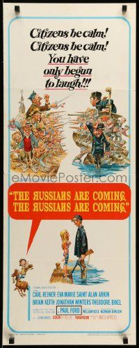 1h909 RUSSIANS ARE COMING insert '66 Carl Reiner, great Jack Davis art of Russians vs Americans!