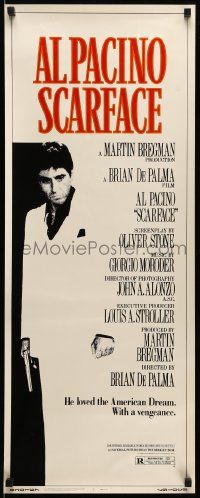 1h915 SCARFACE insert '83 Al Pacino as Tony Montana, directed by Brian De Palma, Oliver Stone