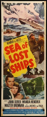 1h917 SEA OF LOST SHIPS insert '53 John Derek adventures to the frozen Hell of the North Atlantic!