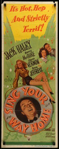 1h927 SING YOUR WAY HOME style A insert '45 Anthony Mann, Jack Haley, Marcy McGuire, Vernon,Jeffreys
