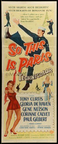 1h935 SO THIS IS PARIS insert '54 sailor Tony Curtis is on leave and in love with Gloria DeHaven!