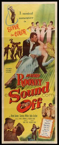 1h939 SOUND OFF insert '52 Mickey Rooney, Blake Edwards, sexy Anne James, cool art & images!