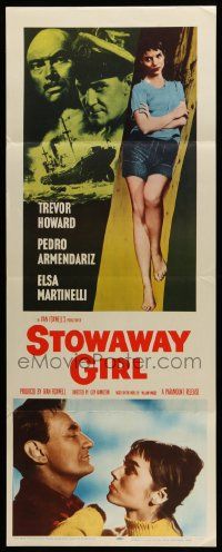 1h947 STOWAWAY GIRL insert '57 Trevor Howard, Pedro Armendariz, Elsa Martinelli, Manuela!