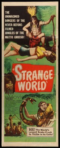 1h948 STRANGE WORLD insert '52 Estranho Mundo, Brazilian jungle documentary, cool images!