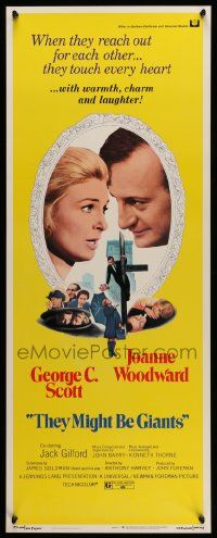 1h956 THEY MIGHT BE GIANTS insert '71 George C. Scott & Joanne Woodward touch every heart!