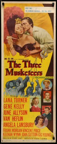 1h958 THREE MUSKETEERS insert '48 Lana Turner, Gene Kelly, June Allyson, Angela Lansbury