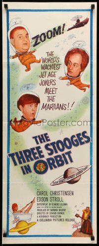 1h959 THREE STOOGES IN ORBIT insert '62 astro-nuts Moe, Larry & Curly-Joe meet the sexy Martians!