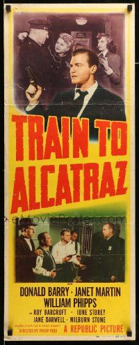 1h966 TRAIN TO ALCATRAZ insert '48 Don Red Barry, Janet Martin, Roy Barcroft, most famous prison!