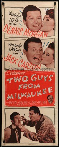 1h972 TWO GUYS FROM MILWAUKEE insert '46 Dennis Morgan, Jack Carson, Joan Leslie, Janis Paige
