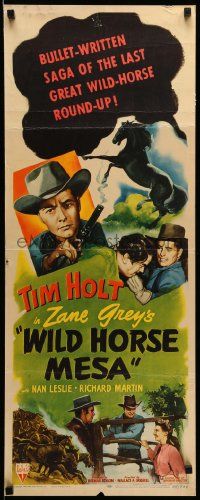 1h993 WILD HORSE MESA insert '48 Tim Holt, Nan Leslie, from Zane Grey Novel!