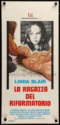 1h331 BORN INNOCENT Italian locandina '76 artwork of naked runaway Linda Blair in peril!