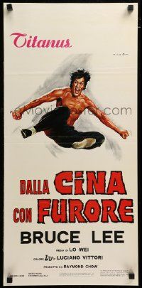 1h347 CHINESE CONNECTION Italian locandina R70s Jing Wu Men, cool Ciriello art of Bruce Lee!