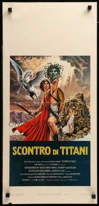 1h348 CLASH OF THE TITANS Italian locandina '81 Ray Harryhausen, fantasy art by B. Napoli!