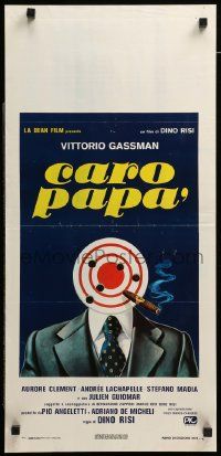 1h363 DEAR FATHER Italian locandina '79 Dino Risi's Caro papa, man with target head & cigar!