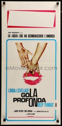 1h364 DEEP THROAT II Italian locandina '75 Linda Lovelace, Harry Reems, sexy different art!
