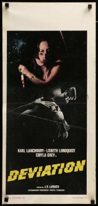 1h368 DEVIATION Italian locandina '76 Karl Lanchbury, Lisbet Lundquist, sexy horror image!