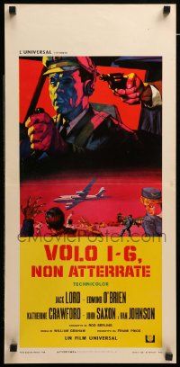 1h375 DOOMSDAY FLIGHT Italian locandina '68 Jack Lord, Edmond O'Brien, cool crashing airplane art!