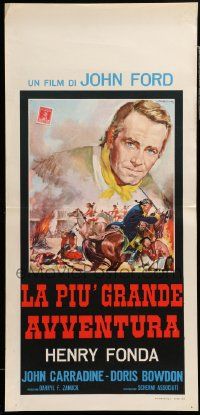 1h377 DRUMS ALONG THE MOHAWK Italian locandina R64 Ford, Henry Fonda & war by Rodolfo Gasparri!