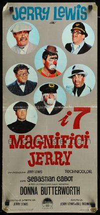 1h384 FAMILY JEWELS Italian locandina '65 Jerry Lewis is seven times nuttier in seven roles, wacky