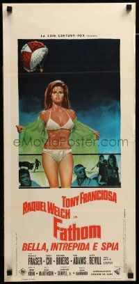 1h385 FATHOM Italian locandina '67 great completely different art of sexy Raquel Welch in bikini!