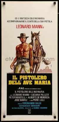 1h394 FORGOTTEN PISTOLERO Italian locandina R70s Il Pistolero dell'Ave Maria, spaghetti western art!