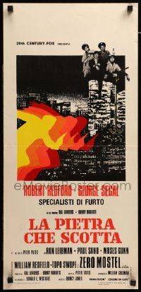1h417 HOT ROCK Italian locandina '72 Robert Redford, George Segal, cool completely different art!