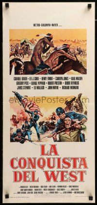 1h420 HOW THE WEST WAS WON Italian locandina R75 John Ford epic, Reynolds, Peck & all-star cast!