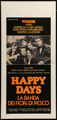 1h466 LORDS OF FLATBUSH Italian locandina '79 Happy Days, Fonzie, Rocky with girls, different!