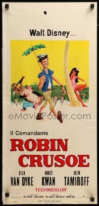 1h470 LT. ROBIN CRUSOE, U.S.N. Italian locandina '66 Disney, cool art of Dick Van Dyke, Kwan!