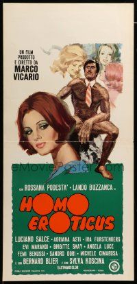 1h476 MAN OF THE YEAR Italian locandina '73 Homo Eroticus, wacky art from French/Italian comedy!