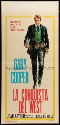 1h511 PLAINSMAN Italian locandina R66 art of Gary Cooper as Wild Bill Hickok, Cecil B. DeMille!