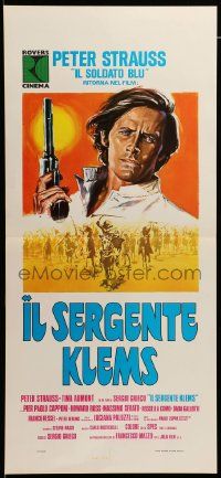 1h536 SERGEANT KLEMS Italian locandina '71 Sergio Grieco, art of soldier Peter Strauss!