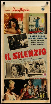 1h543 SILENCE Italian locandina '64 Ingmar Bergman's Tystnaden, Gunnel Lindblom!
