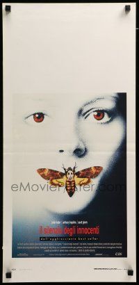 1h544 SILENCE OF THE LAMBS Italian locandina '90 great image of Jodie Foster with moth over mouth!