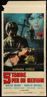 1h563 TERROR-CREATURES FROM THE GRAVE Italian locandina '67 Barbara Steele, different horror art!