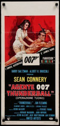 1h566 THUNDERBALL Italian locandina '65 art of Sean Connery as James Bond 007 by Averardo Ciriello