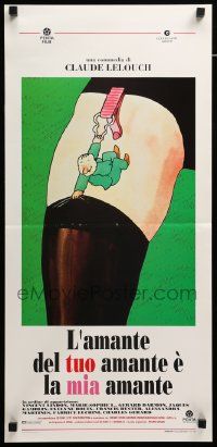 1h572 TOUT CA POUR CA Italian locandina '94 Claude Lelouch, art of tiny guy on woman's garter belt