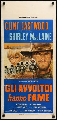1h576 TWO MULES FOR SISTER SARA Italian locandina '70 different art of Clint Eastwood & MacLaine!