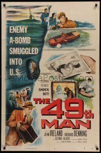 1j017 49th MAN 1sh '53 enemy atomic bomb smuggled into the U.S., stone litho!
