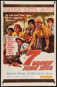 1j007 7 WOMEN FROM HELL 1sh '61 Patricia Owens is driven to shame in a World War II prison camp!